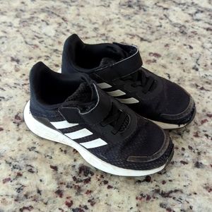 Kids black and white Adidas shoes